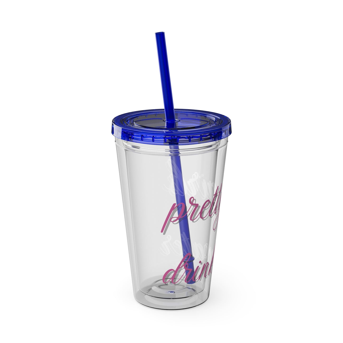 Pretty Girls Drink Water Tumbler with Straw, 16oz