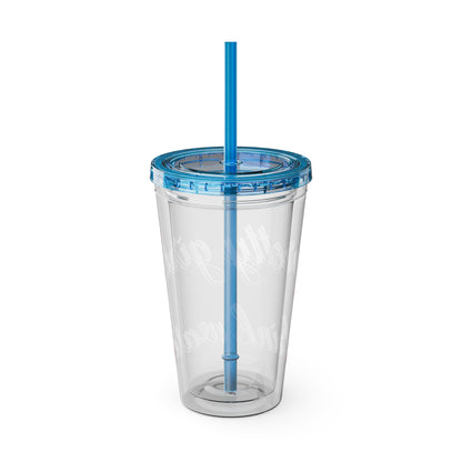 Pretty Girls Drink Water Tumbler with Straw, 16oz