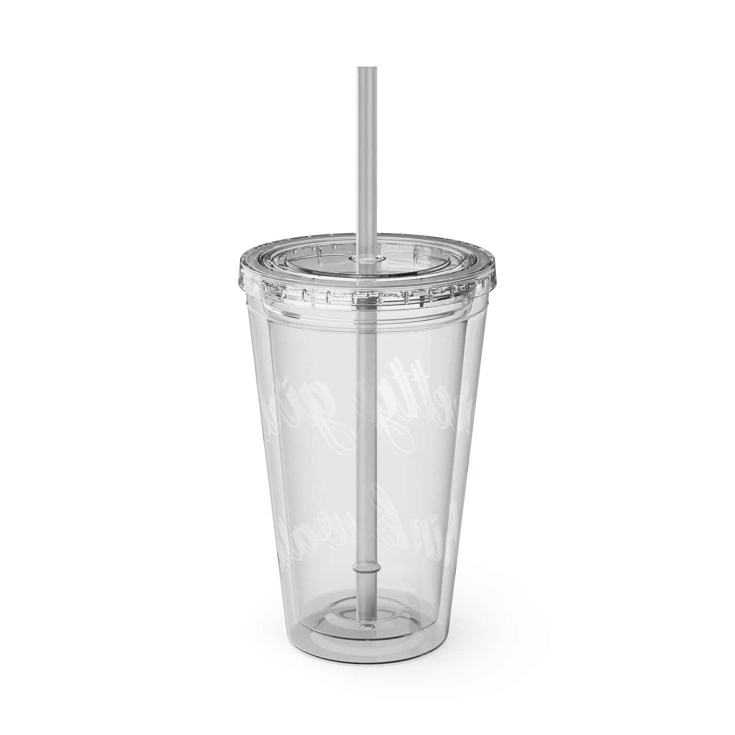 Pretty Girls Drink Water Tumbler with Straw, 16oz