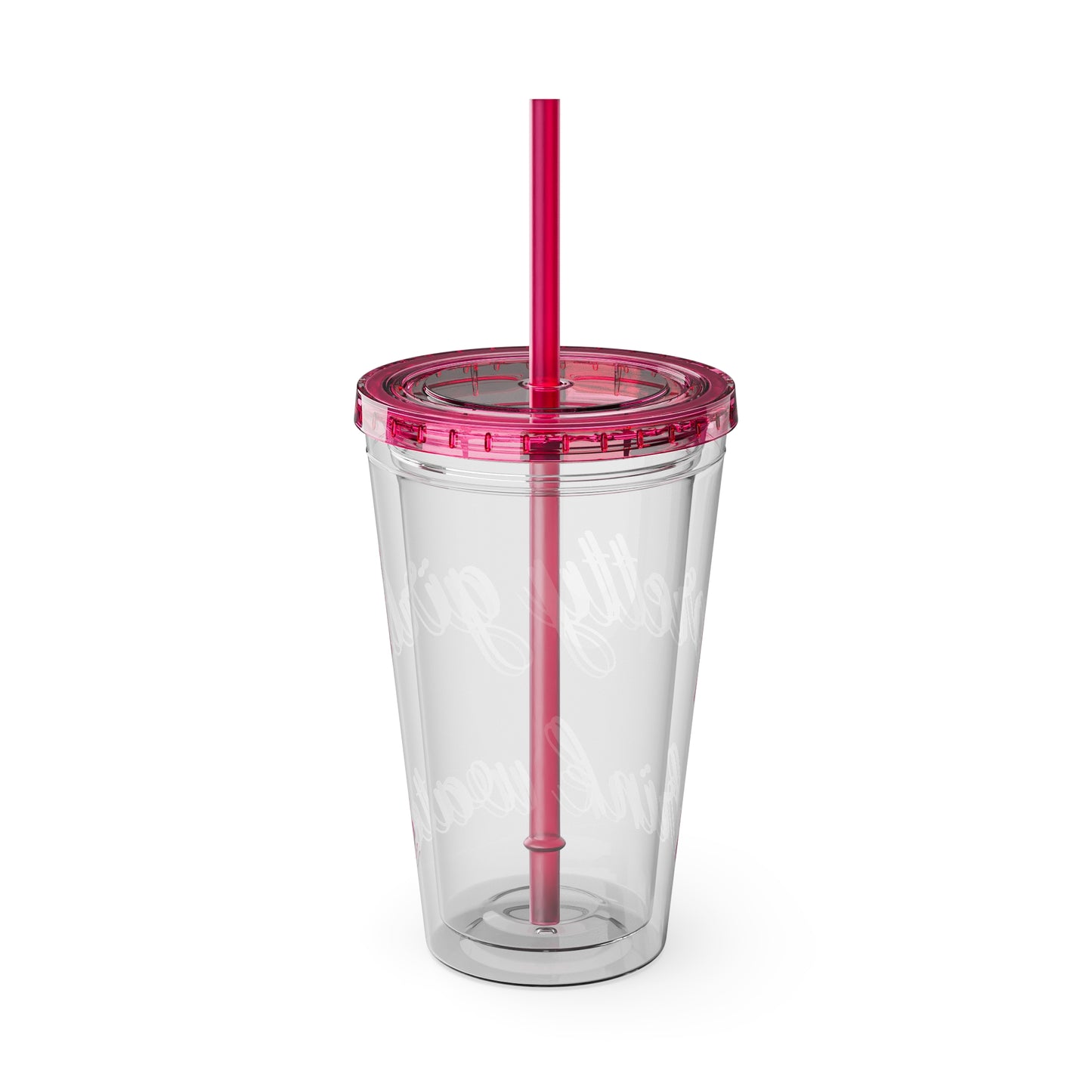 Pretty Girls Drink Water Tumbler with Straw, 16oz